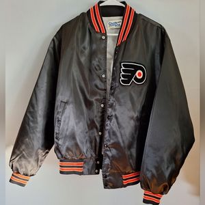 Vintage Philadelphia Flyers Chalk Line Satin Jacket RARE!!